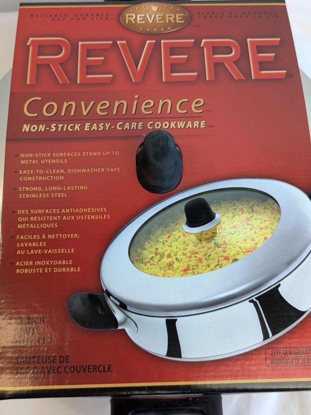 Revere Convenience Series 12 Inch Non Stick Stainless Steel Sauté Pan